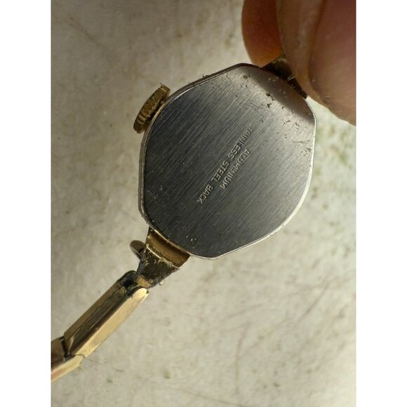 Vintage NORWOUD Anti-Shock 7 Jewels Mechanical Gold Tone Watch w/ Box - Picture 3 of 6